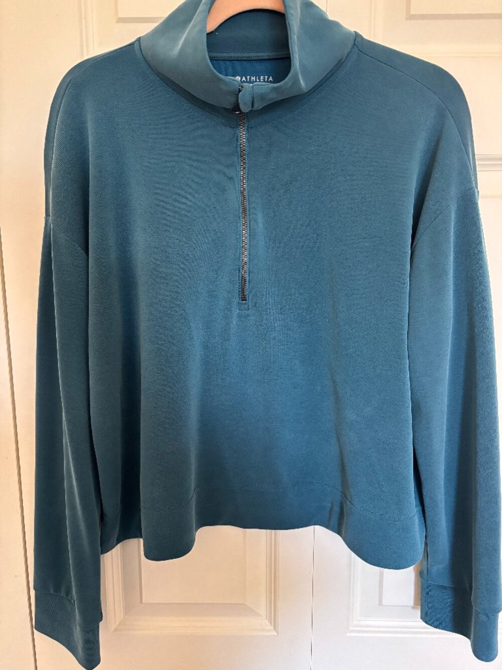 Athleta Seasoft Quarter Zip Top Size L Blue